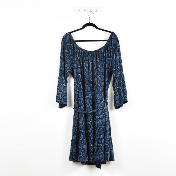 Michael Kors  A-Line Belted Snake-Print Dress - Picture 2 of 6